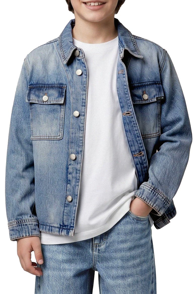 Kids' Long Sleeve Denim Shirt, Alternate, color, LIGHT WASH