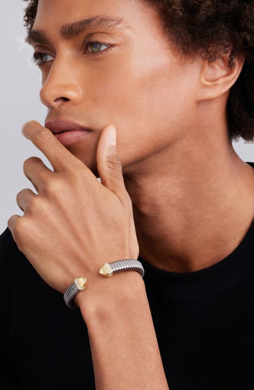 Lagos Pointed Dome Diamond Cuff Bracelet In Two-tone