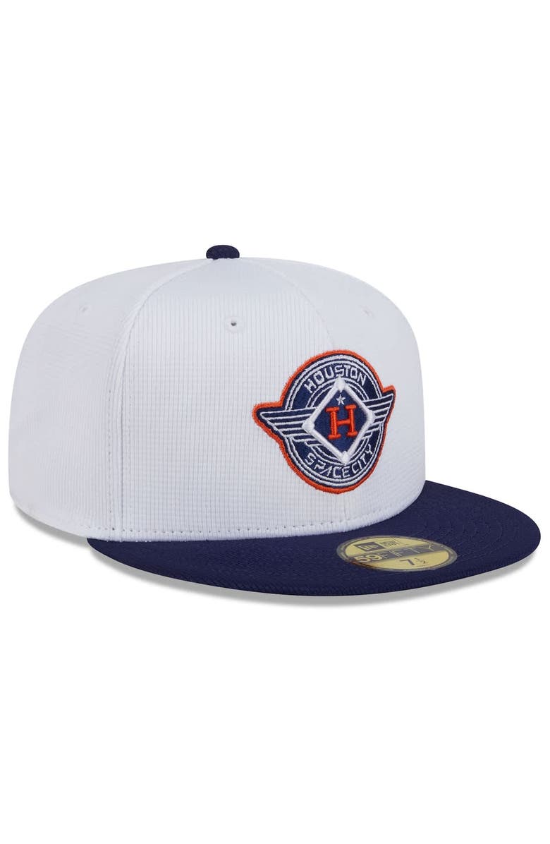 New Era Men's New Era White/Navy Houston Astros 2025 City Connect Batting Practice 59FIFTY Fitted Hat, Alternate, color, White