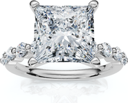 Bliss Diamond Certified Monica Princess Cut 3 1/2Ct Diamond Engagement Ring 14k Gold Lab Grown