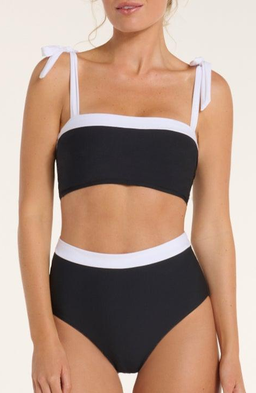 Hermoza Becca Tie Strap Two-piece Bikini Top In Black