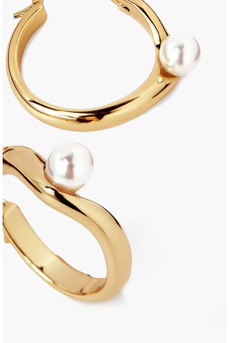 Twerti Pearl Hoop Earrings In Gold & Pearls, Alternate, color, Gold