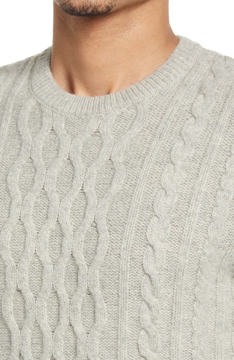 Barbour Essential Chunky Cable Crewneck Wool Blend Sweater, Alternate, color, 