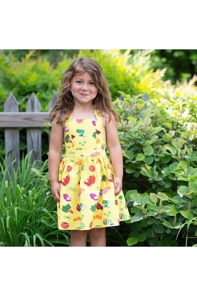Girls Tie Back Dress, Alternate, color, Farmer's Market