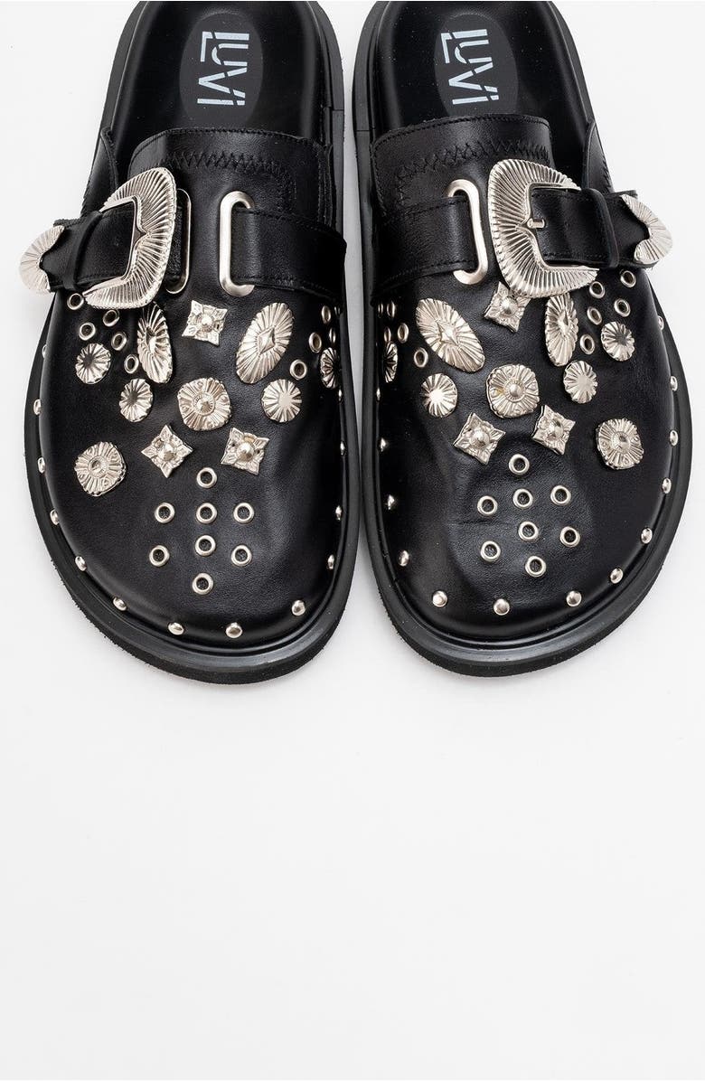 Forever & Always Shoes Maril Leather Buckle Sandal, Alternate, color, Black Leather