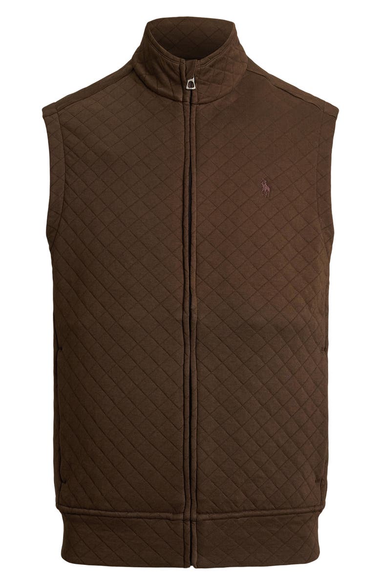 Polo Ralph Lauren Micro Quilted Cotton Zip-Up Vest, Alternate, color, Nutmeg Brown
