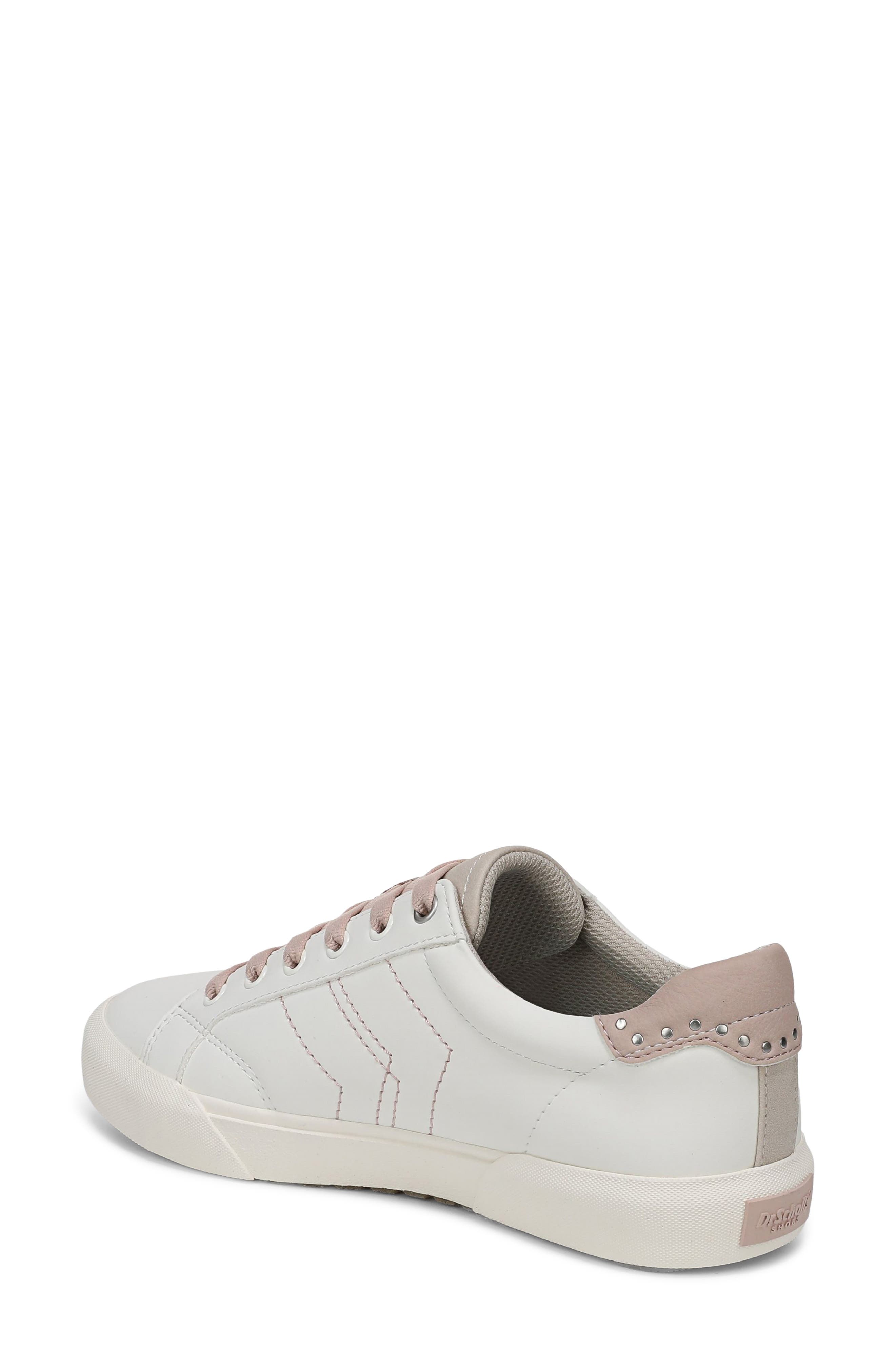 Faux Leather Sneaker, Alternate, color, WHITE/ ROSE FAUX LEATHER