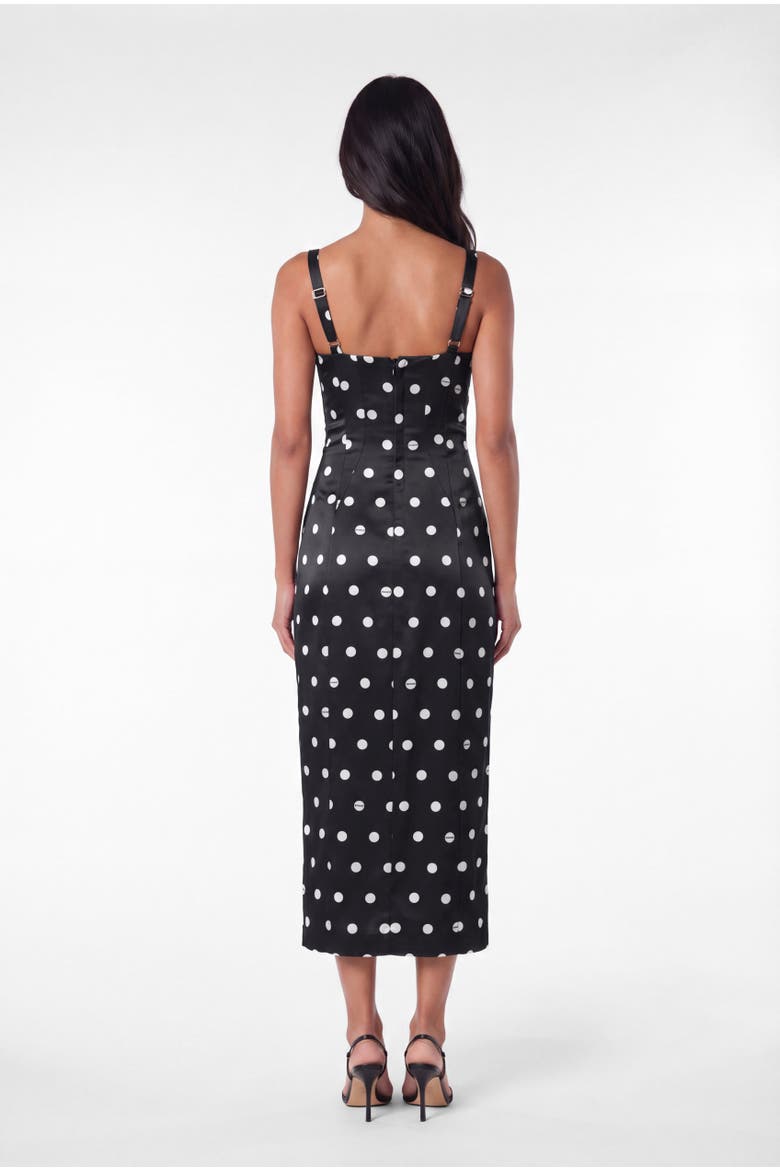 Dominique Print Dress, Alternate, color, Black White Polka Dot