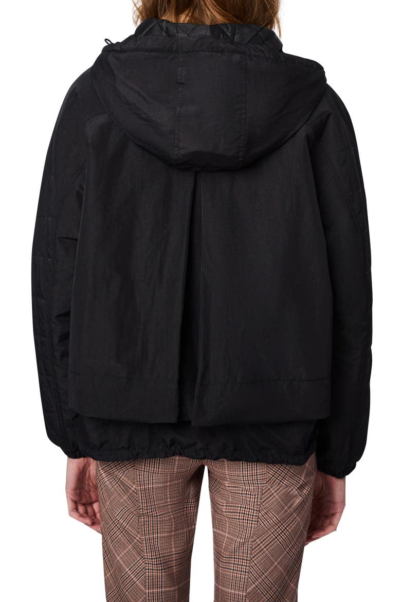 Water Repellent Hooded Rain Jacket, Alternate, color, BLACK