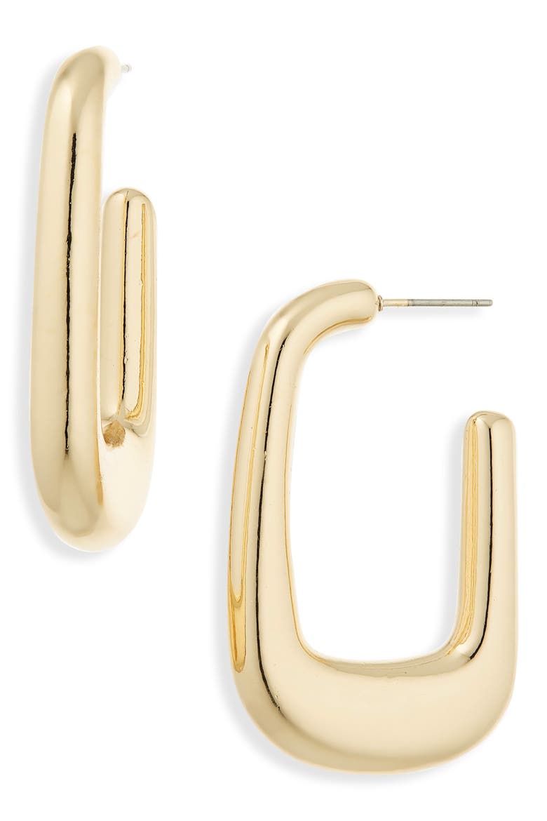 Geometric Hoop Earrings, Main, color, GOLD