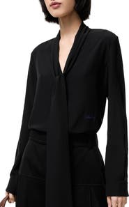 Burberry Silk Crepe De Chine Scarf Blouse