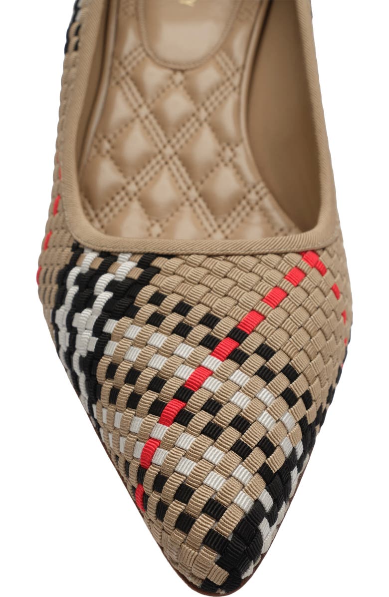 Burberry Check Dame Pumps, Alternate, color, Sand Beige