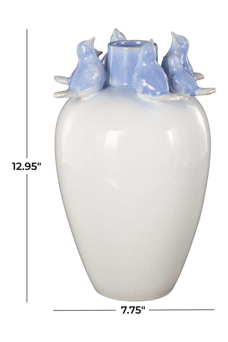 Bird Stoneware Vase, Alternate, color, WHITE MULTI