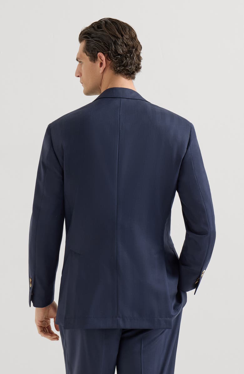 Brunello Cucinelli Chevron blazer, Alternate, color, Navy Blue