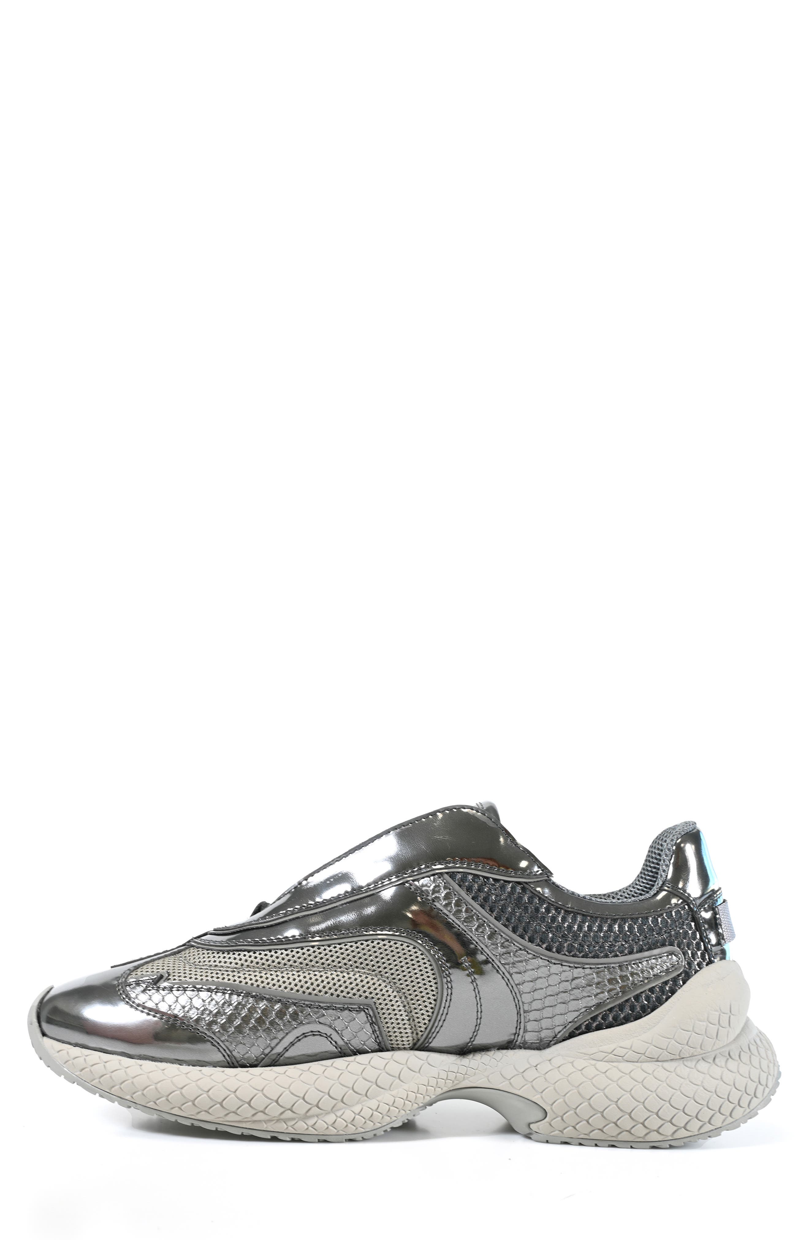 Lace-Up Running Sneaker, Alternate, color, SILVER/ WHITE/ GREY
