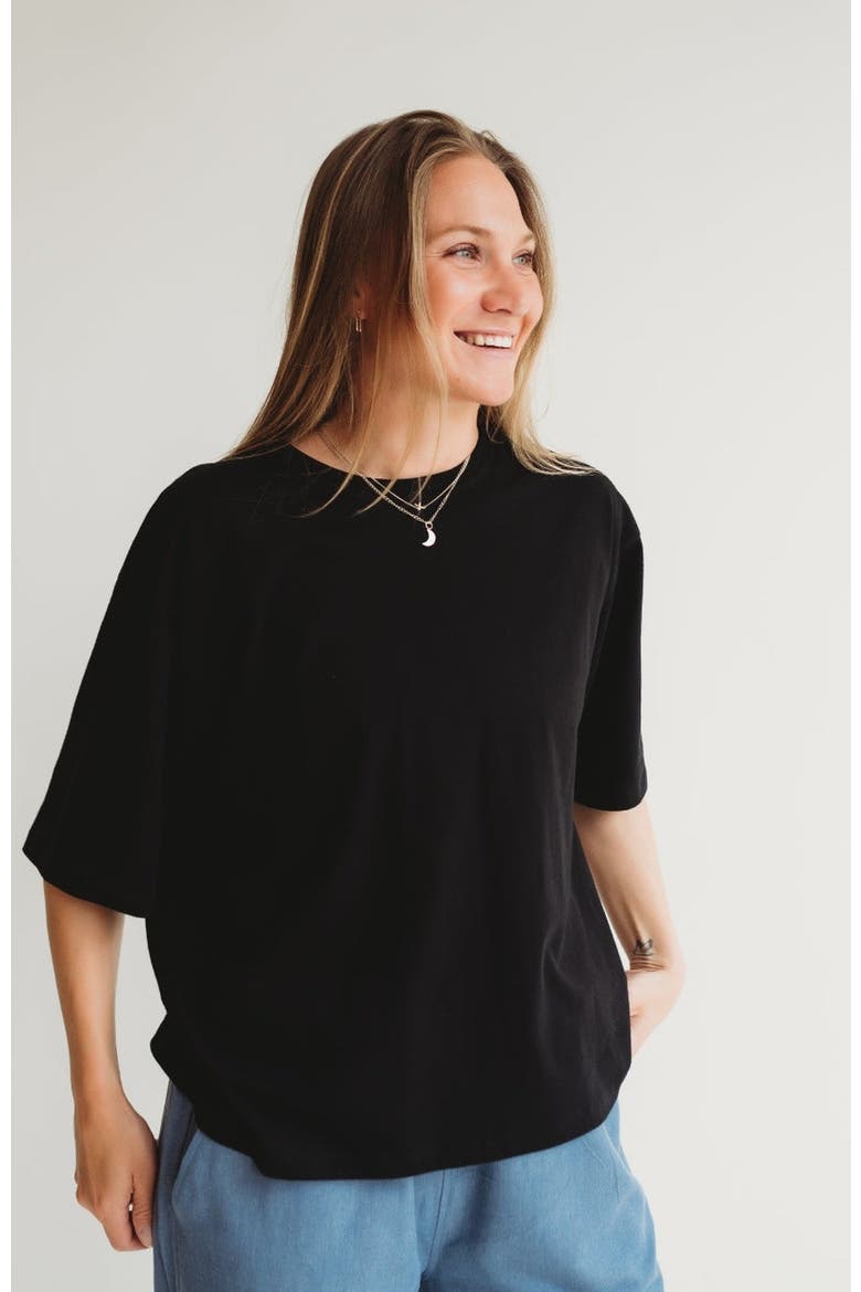 Organic Cotton Elsie Oversized T-Shirt, Main, color, Black