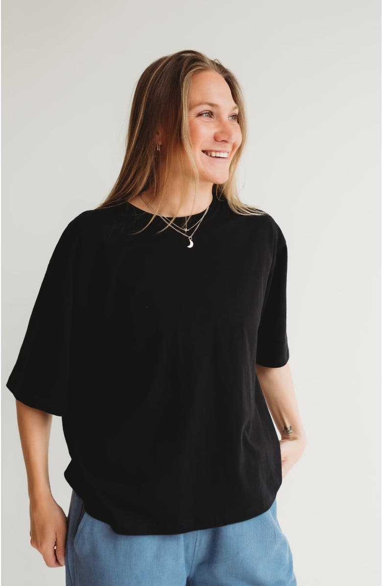Turtledove London Organic Cotton Elsie Oversized T-Shirt, Main, color, Black