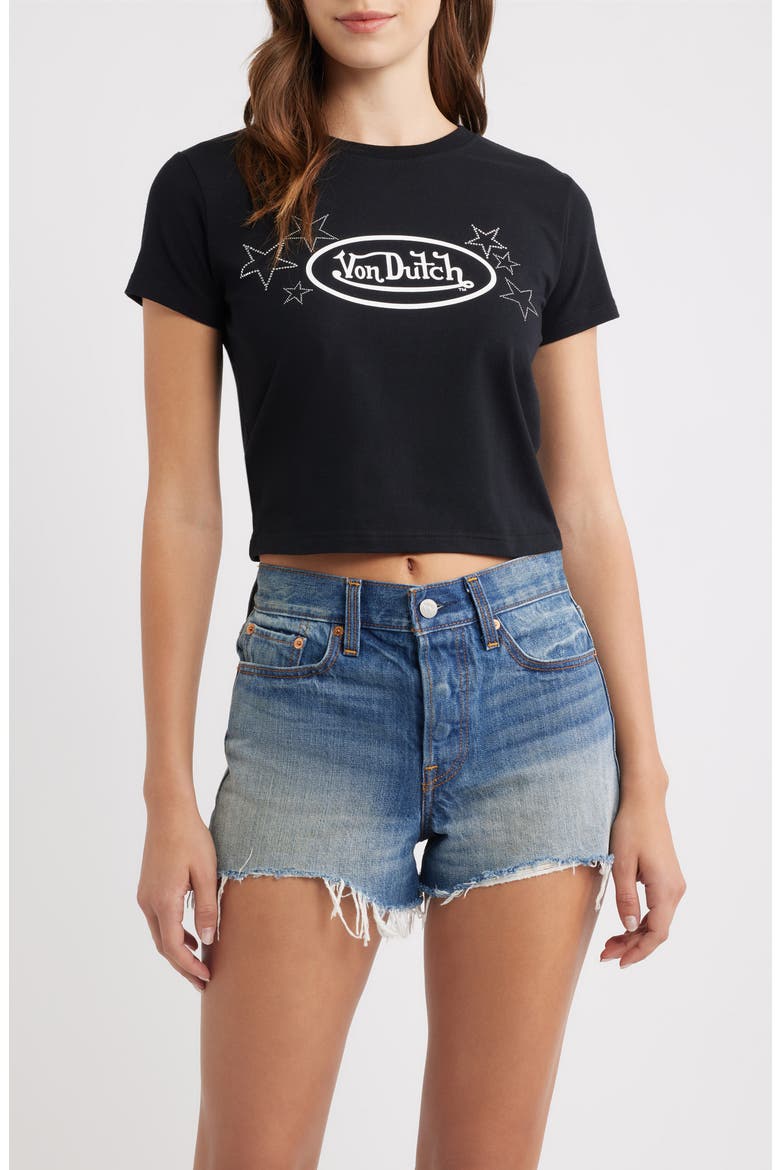 Logo Graphic Baby Tee, Main, color, JET BLACK