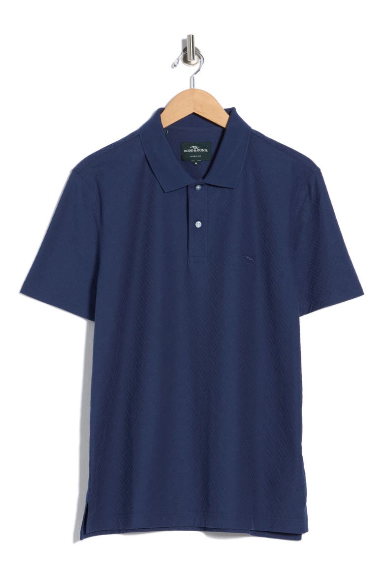 Reimers Lane Sports Fit Cotton Jacquard Polo, Alternate, color, MIDNIGHT