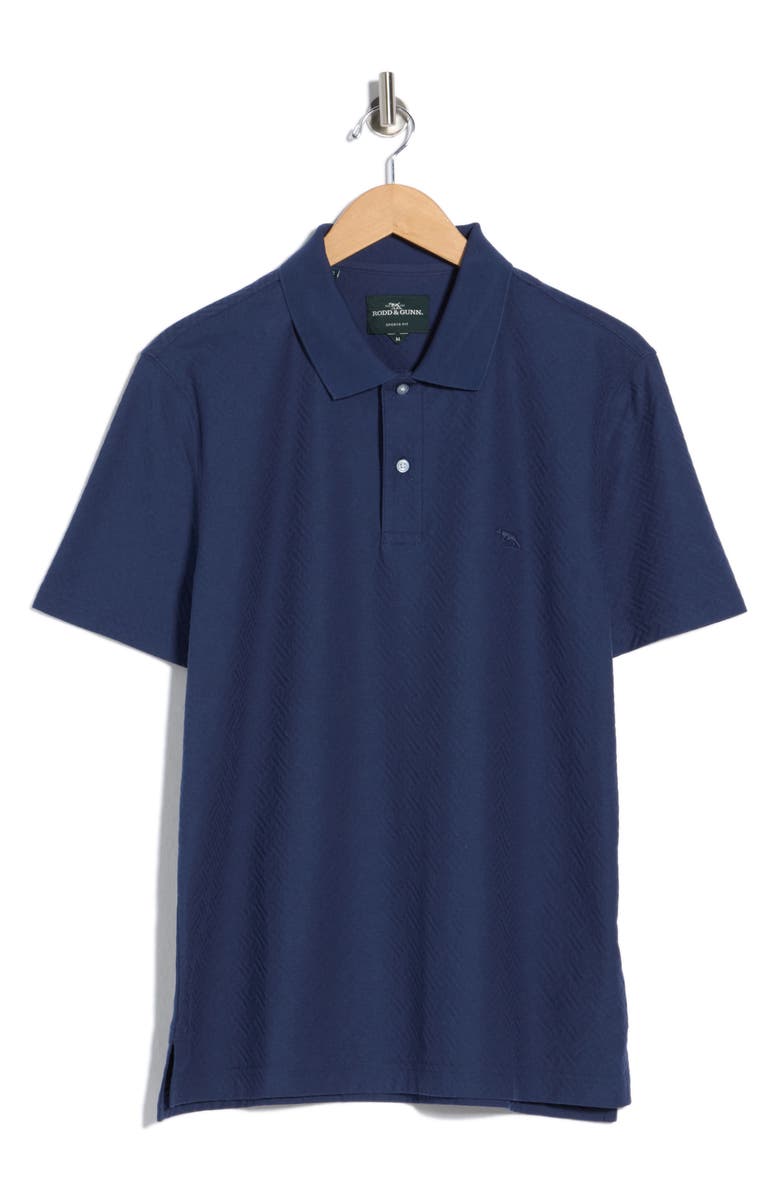Rodd & Gunn Reimers Lane Sports Fit Cotton Jacquard Polo, Main, color, Midnight