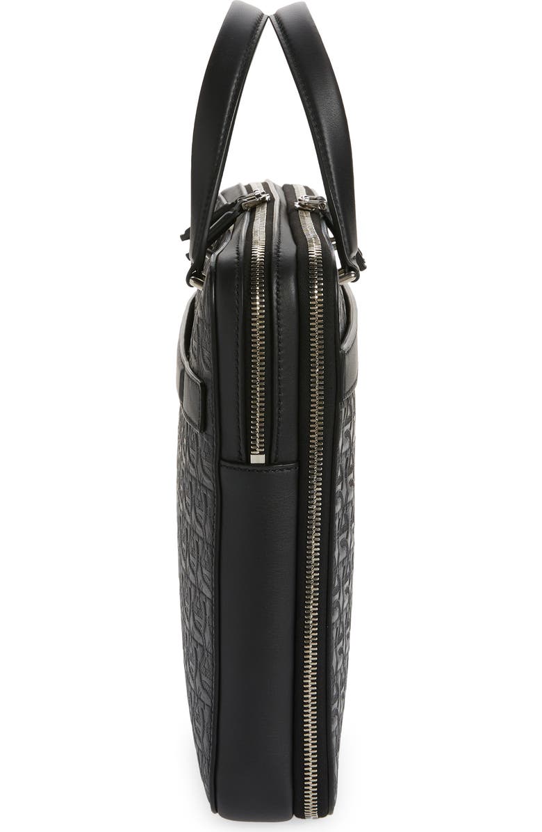 FERRAGAMO Gancini Embossed Leather Briefcase, Alternate, color,