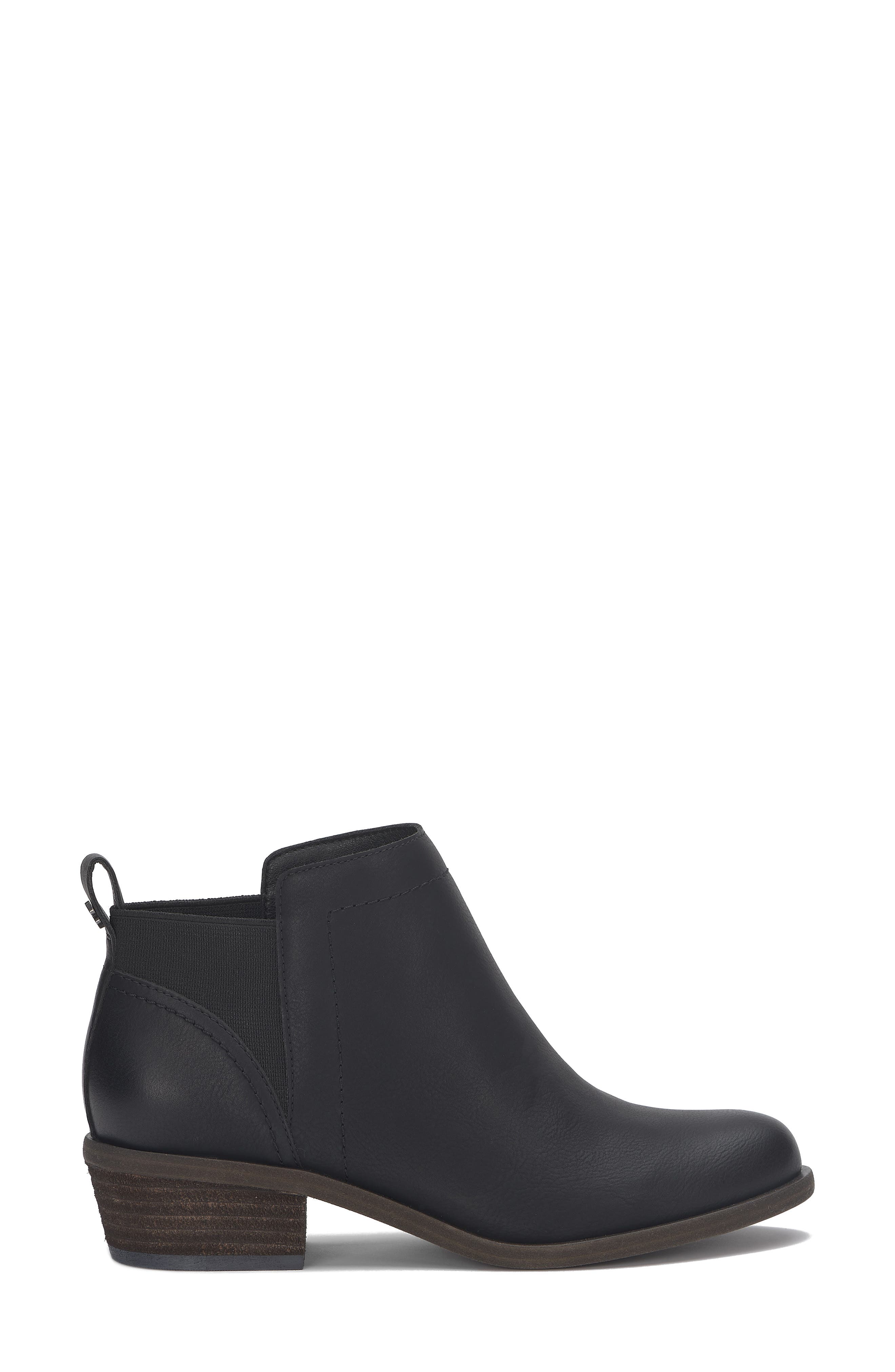 Lucky Brand Badene Ankle Boot, Alternate, color, Black Direction Ll