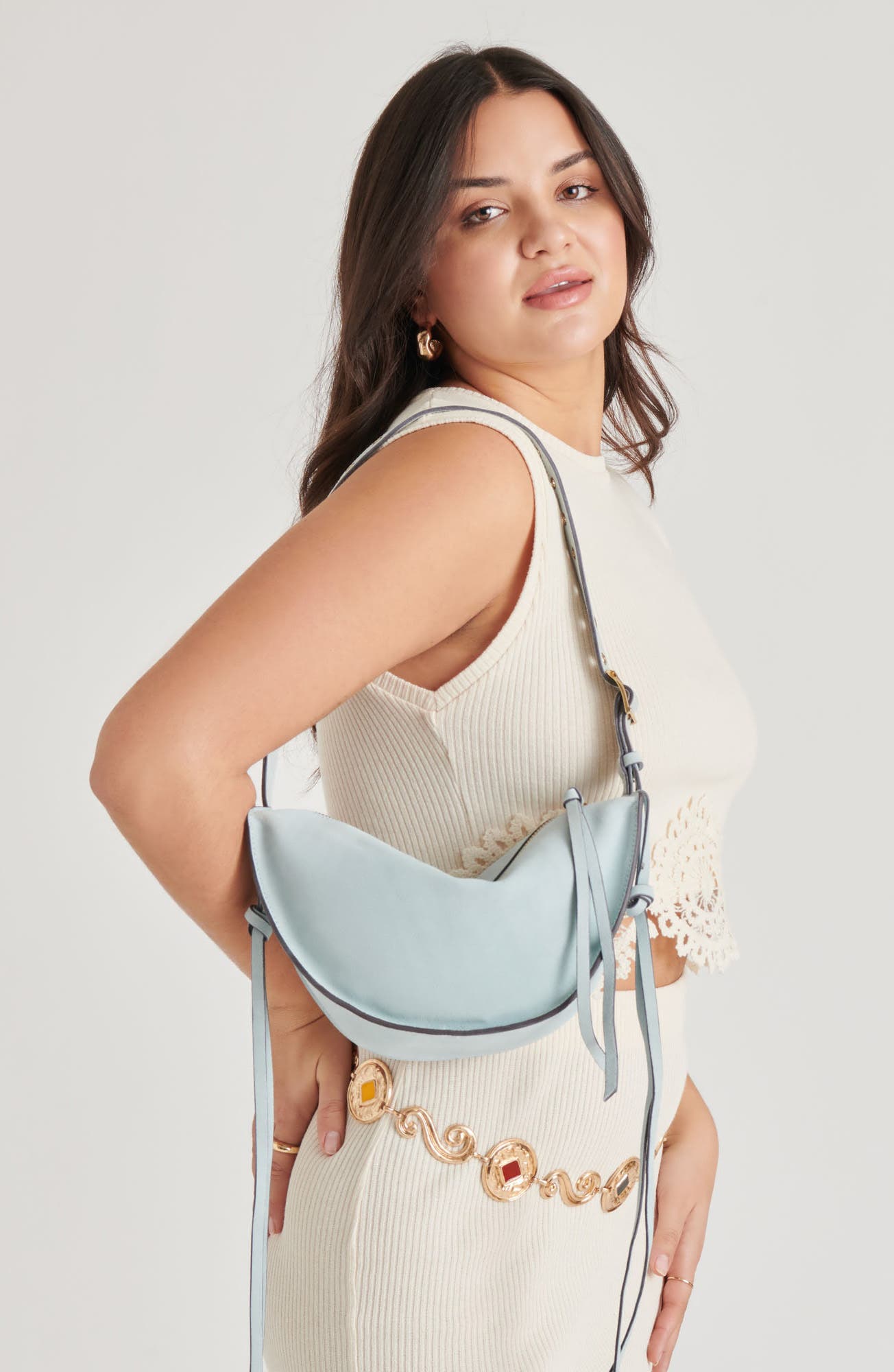 Dolce Vita Verona Leather Shoulder Bag, Alternate, color, Blue