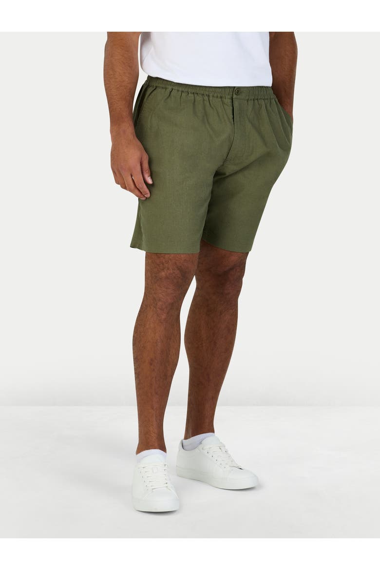 Stretch Waist Linen Blend Short, Main, color, Olive