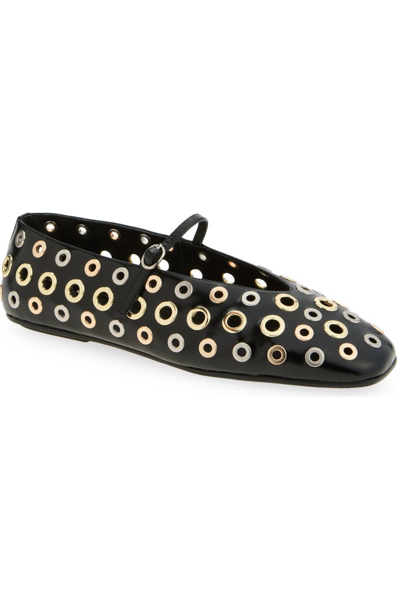 Jeffrey Campbell Galerie Mary Jane Flat, Main, color, Black Multi