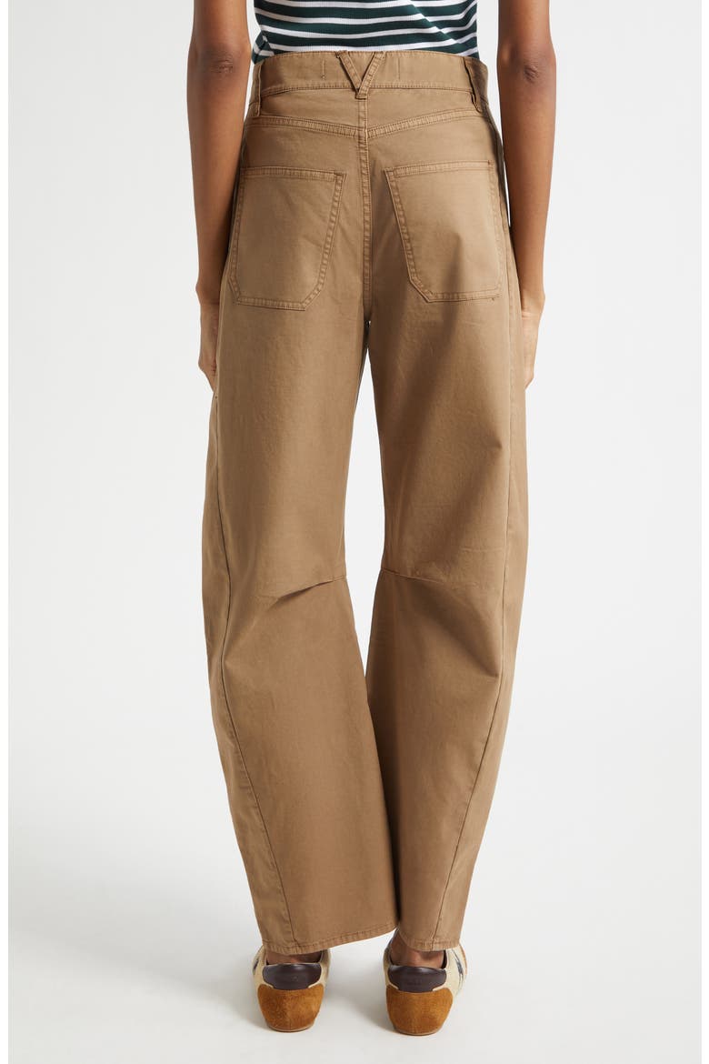Sloan Barrel Leg Twill Pants, Alternate, color, BARK