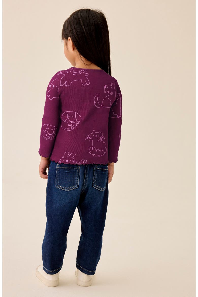 Kids' Stretch Cotton Rib Graphic T-Shirt, Alternate, color, PURPLE