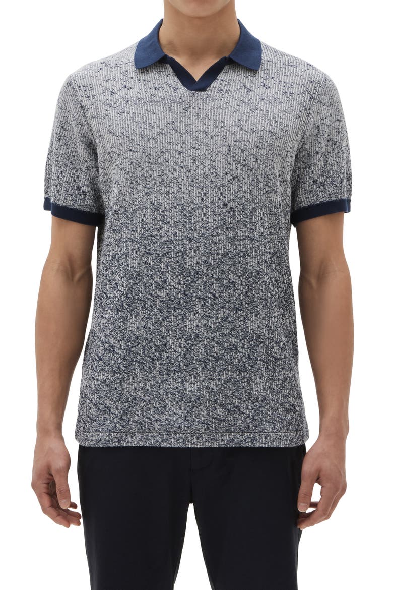 Mission Hill Ombré Johnny Collar Polo, Main, color, BLUE/ WHITE/ GREY