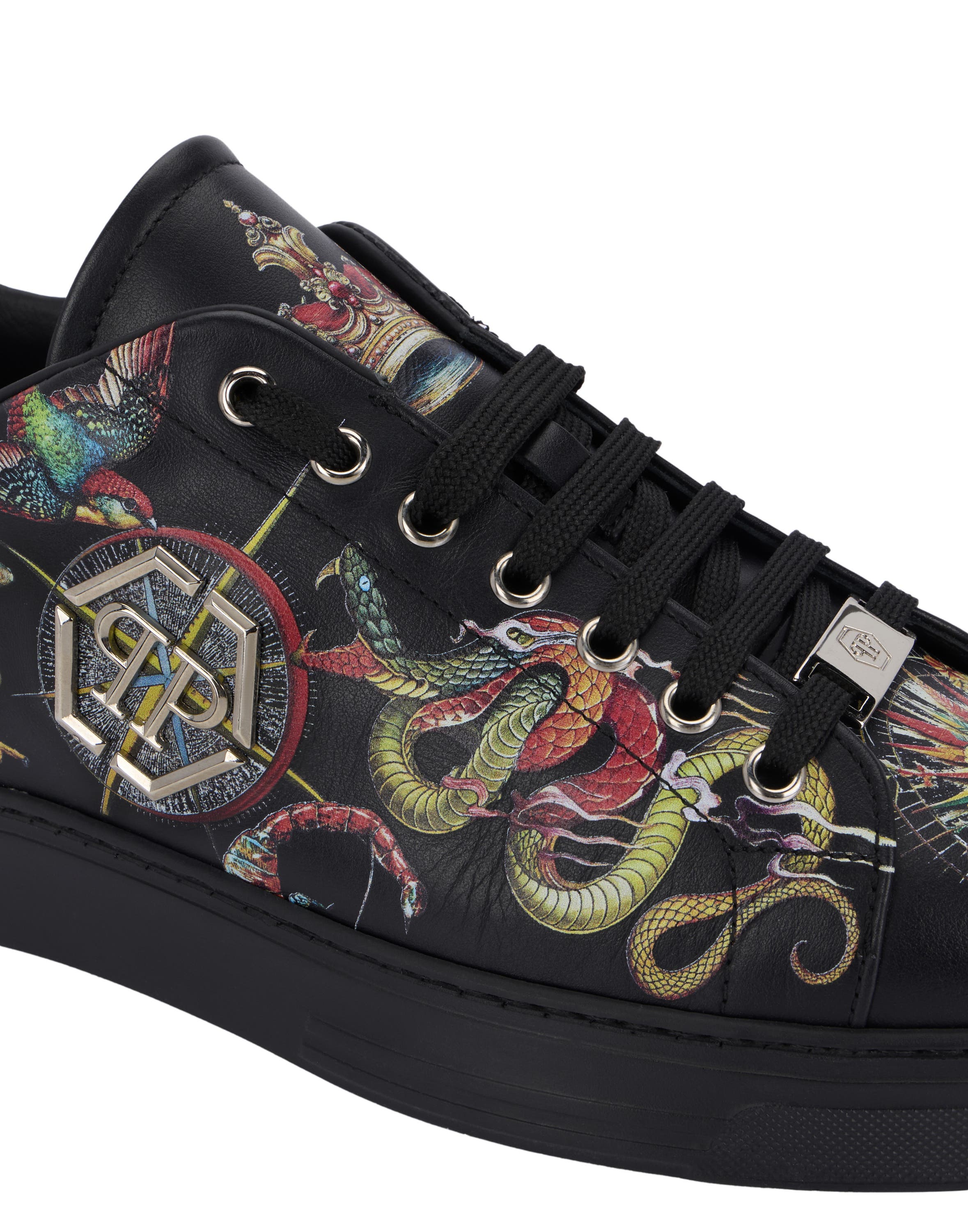 Printed Low-Top Sneakers Unisex, Alternate, color, black