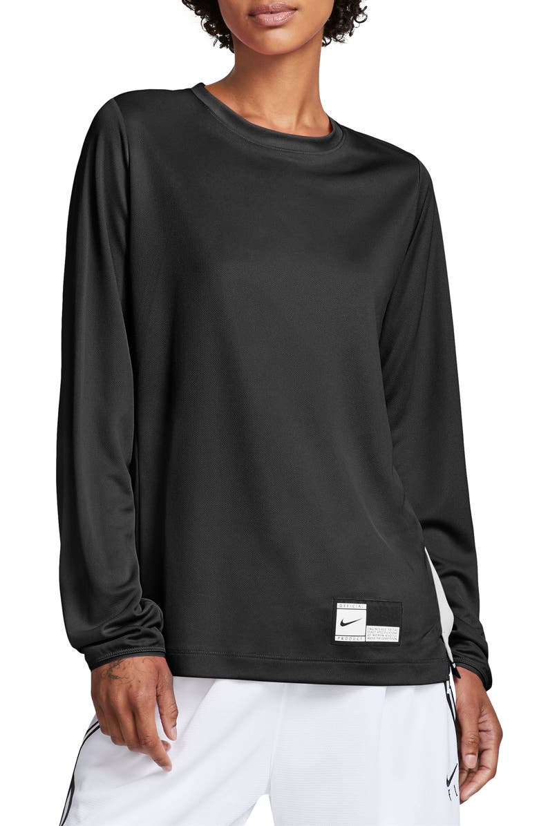 Nike Dri-FIT Long Sleeve Mesh Basketball T-Shirt, Main, color, 