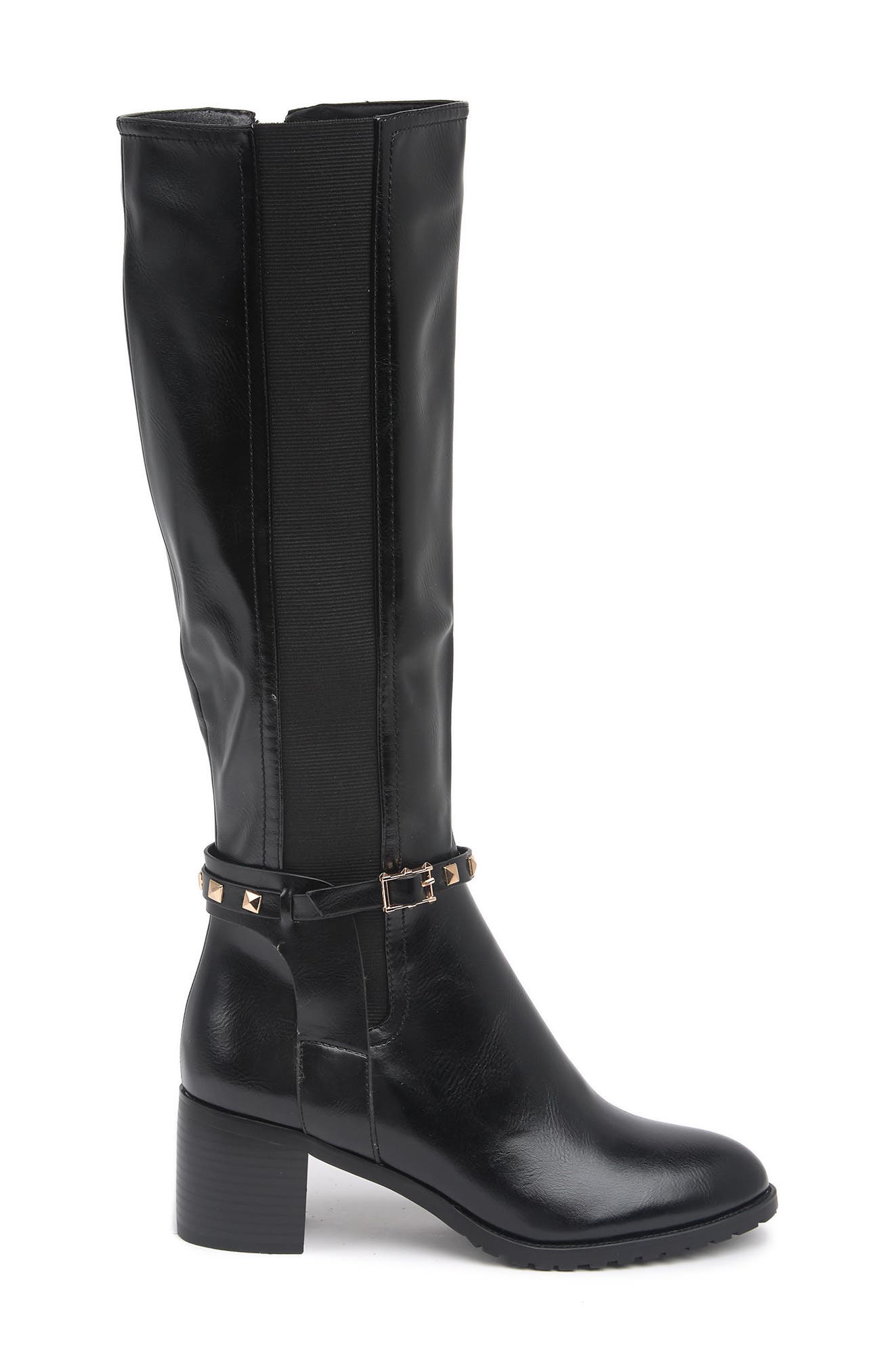 TORGEIS Destinee Studded Tall Boot, Alternate, color, Black