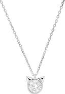 Queen Jewels Sterling Silver Cubic Zirconia Cat Pendant Necklace