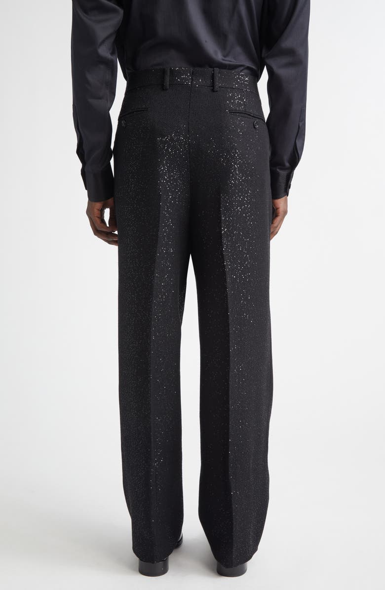 TOM FORD Sequin Wool Blend Crepe Straight Leg Pants, Alternate, color, Naa Black