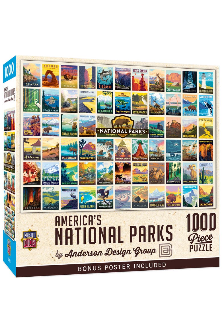 National Parks Poster Art 1000pc Puzzle, Main, color, Multicolor