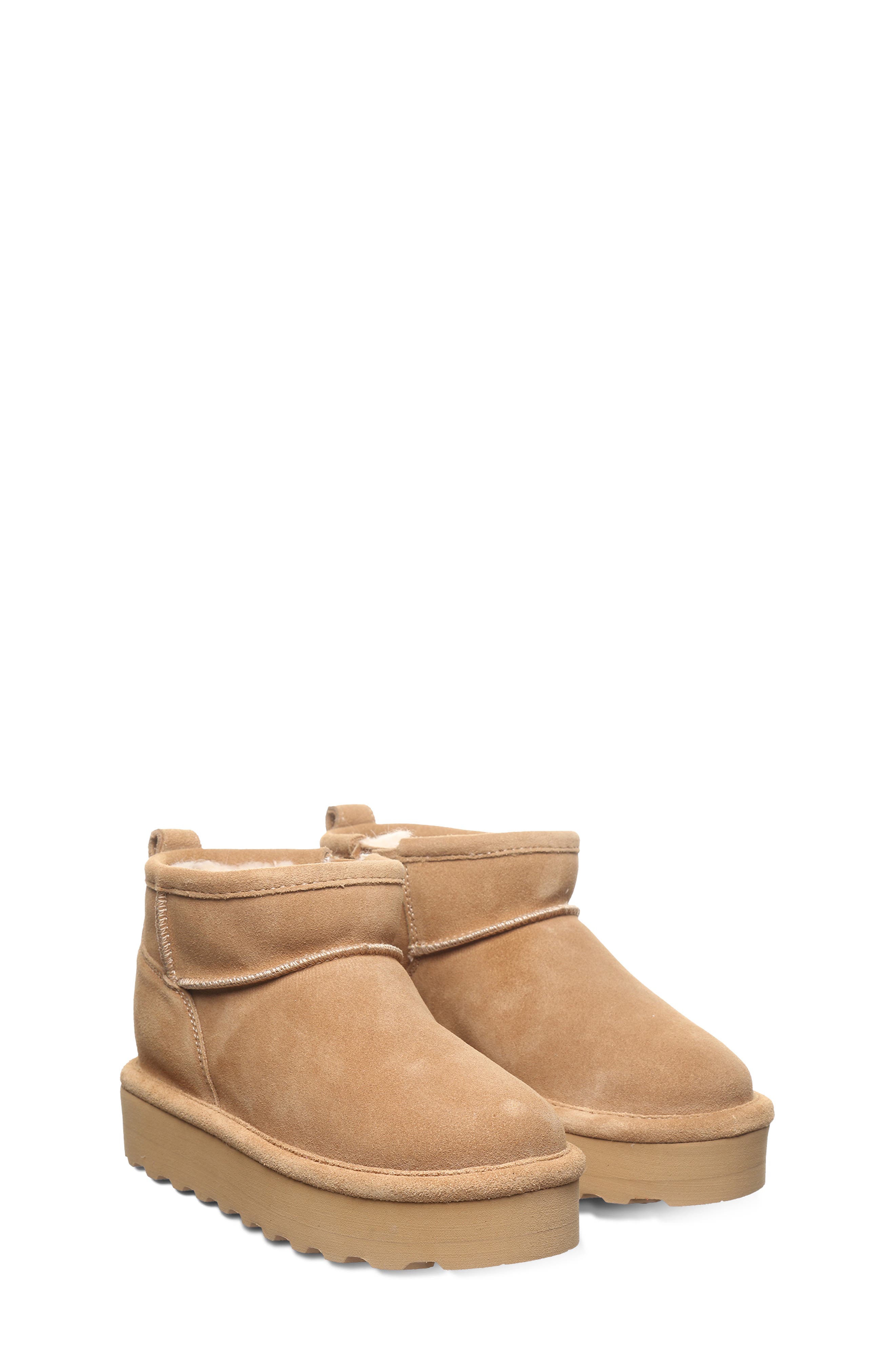 Kids' Retro Shorty Faux Fur Platform Boot, Alternate, color, ICED COFFEE SOLID