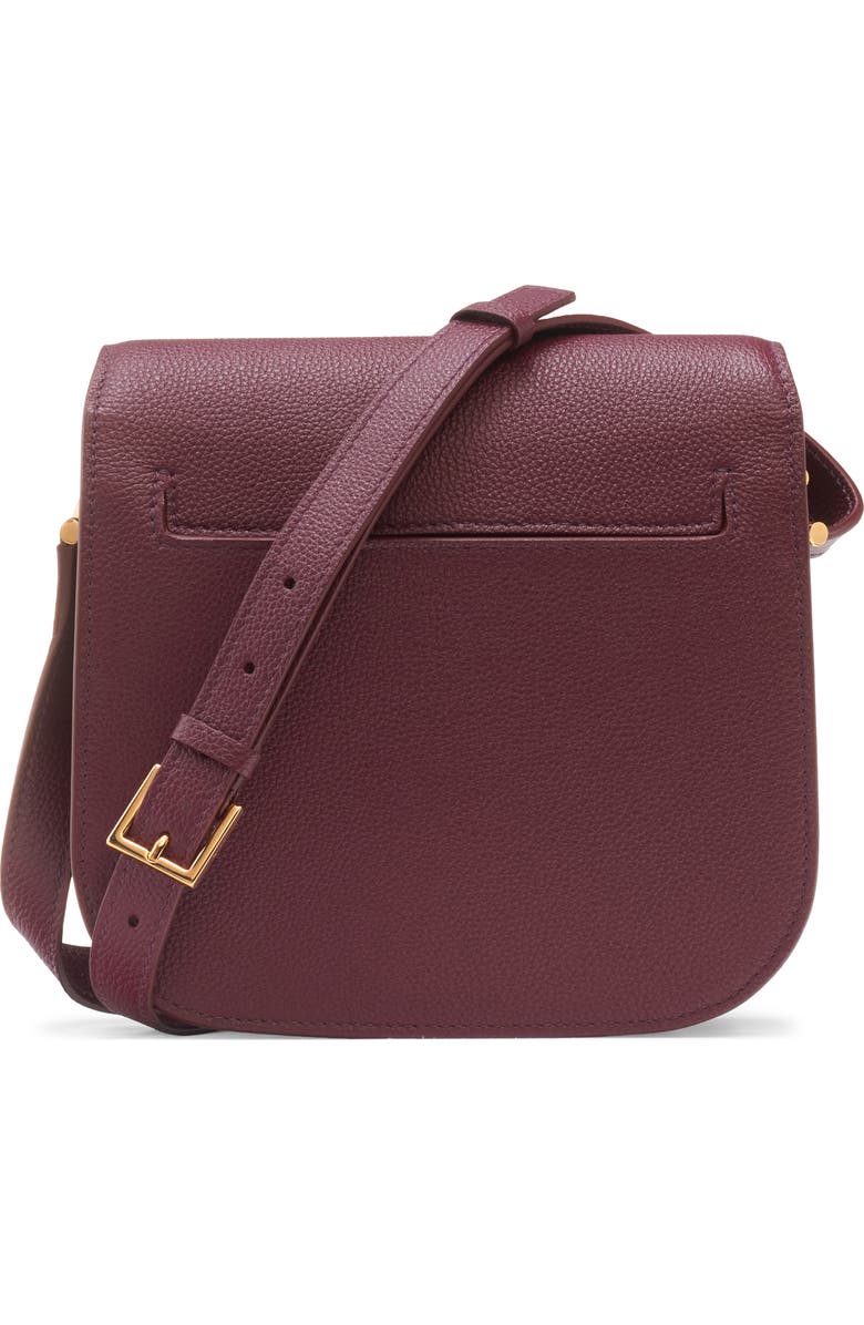 TOM FORD Mini Tara Grained Leather Crossbody Bag, Alternate, color, 1R025 Red Plum