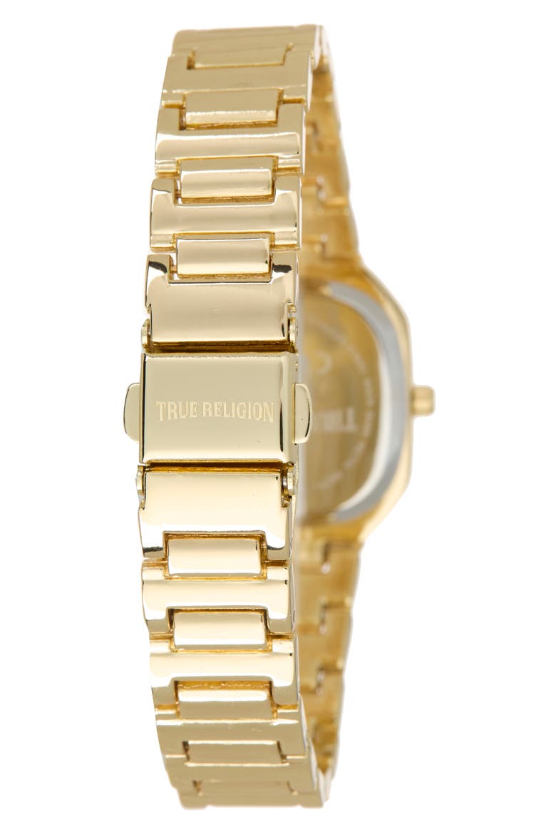 Square Crystal Bezel Bracelet Watch, 27mm x 35mm, Alternate, color, GOLD