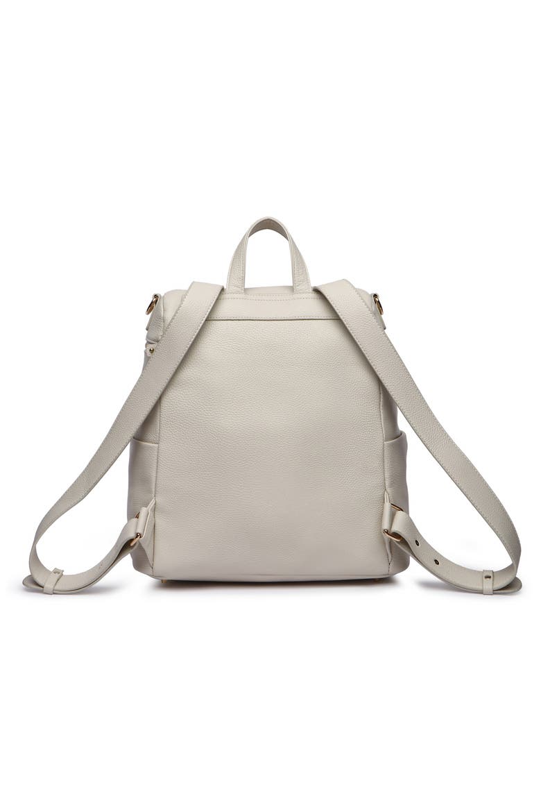 Monaco Faux Leather Diaper Backpack, Alternate, color, PEARL WHITE