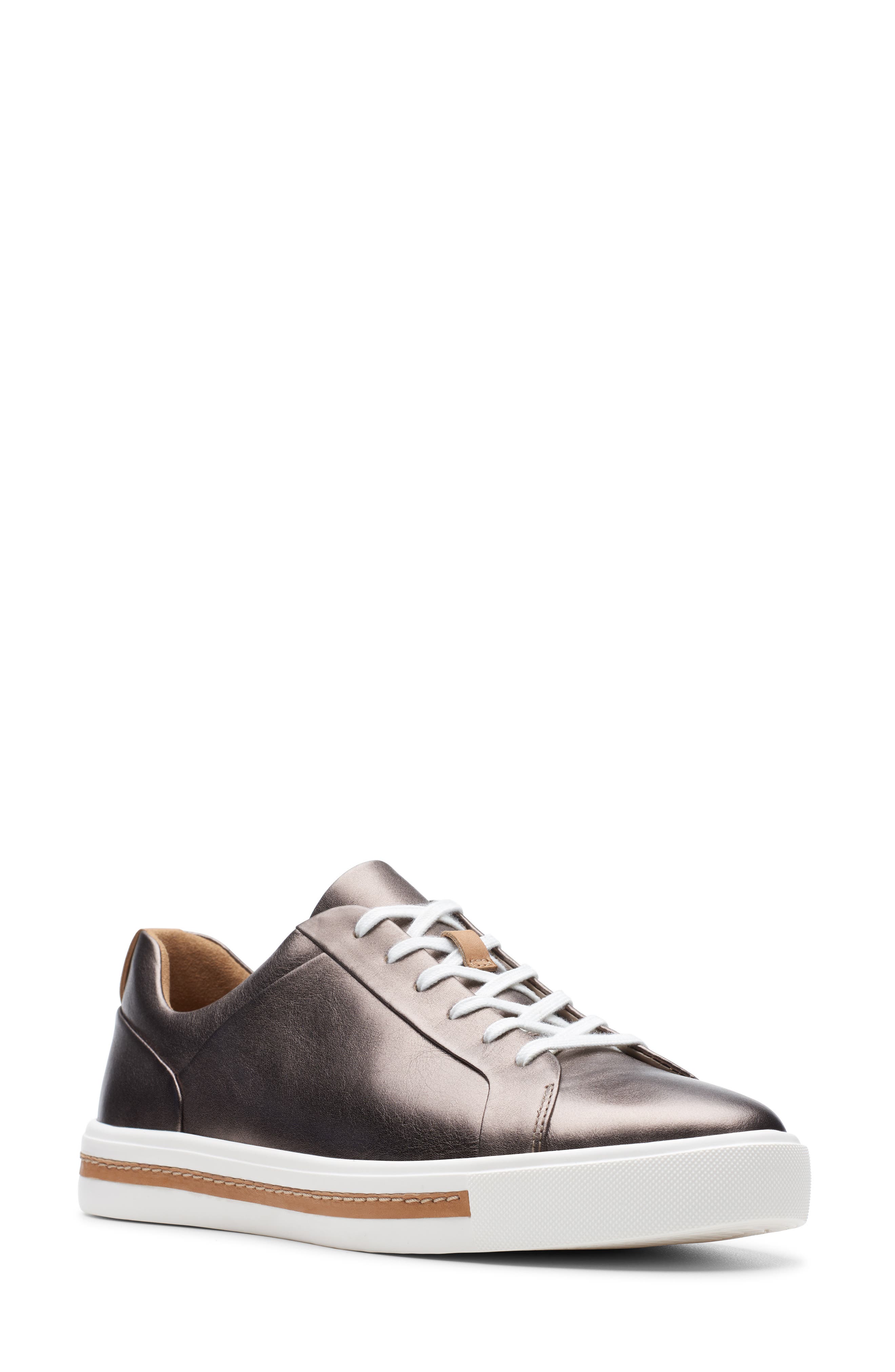 Un Maui Lace Sneaker, Main, color, PEBBLE METALLIC LEATHER