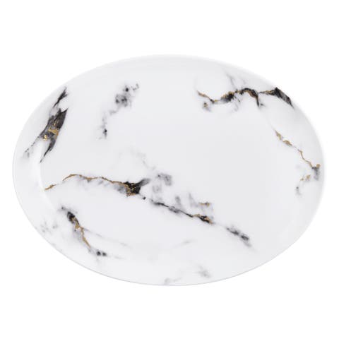 Marble Venice Fog 14 Inch Oval Platter