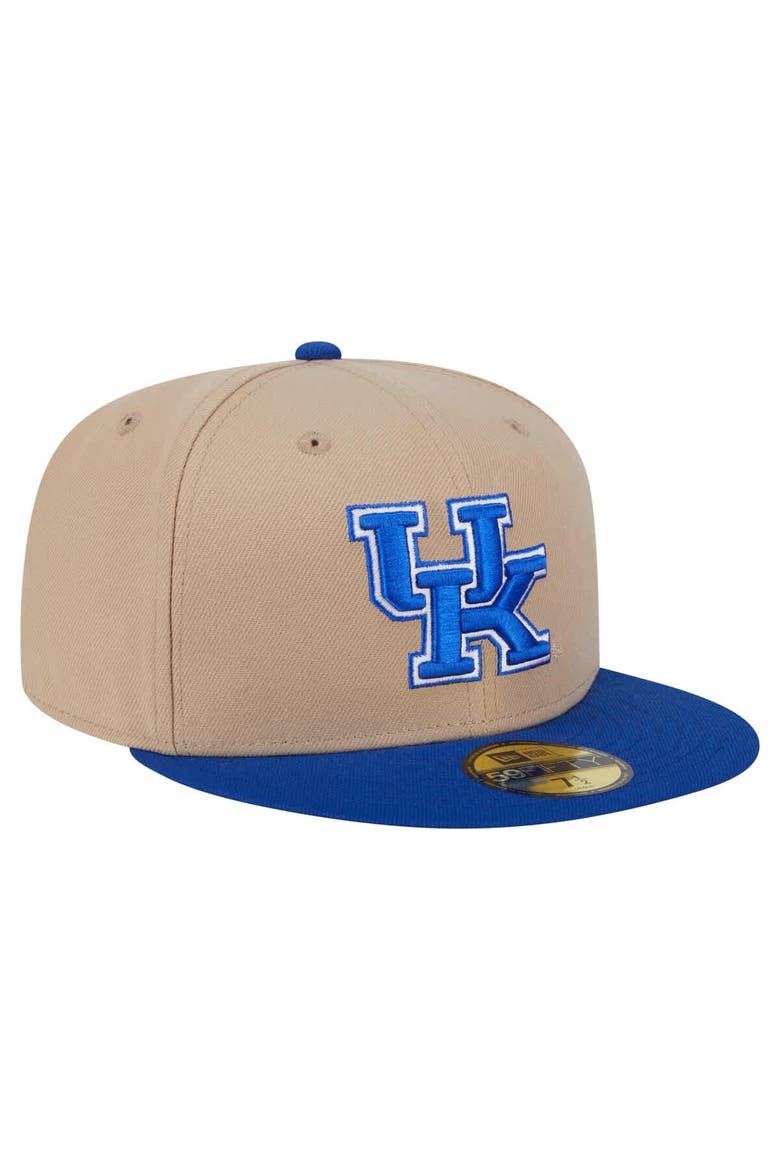 Men's New Era  Khaki Kentucky Wildcats Two-Tone 59FIFTY Fitted Hat, Alternate, color, Khaki