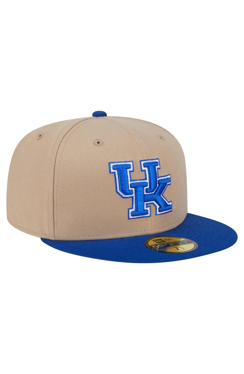 New Era Men
s New Era  Khaki Kentucky Wildcats Two-Tone 59FIFTY Fitted Hat, Alternate, color, Khaki