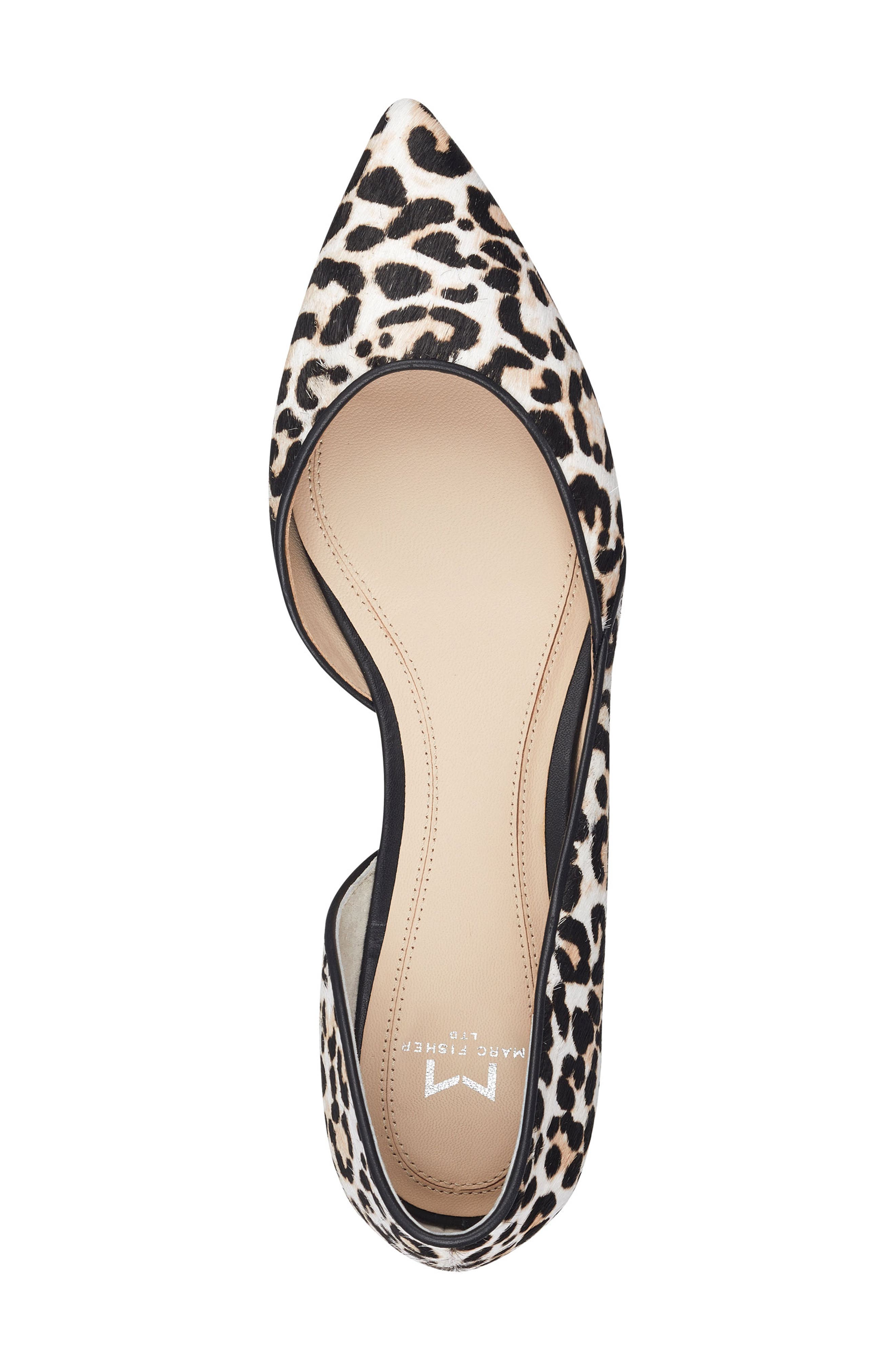 Sunny Genuine Calf Hair Flat, Alternate, color, WHITE LEOPARD CALF HAIR