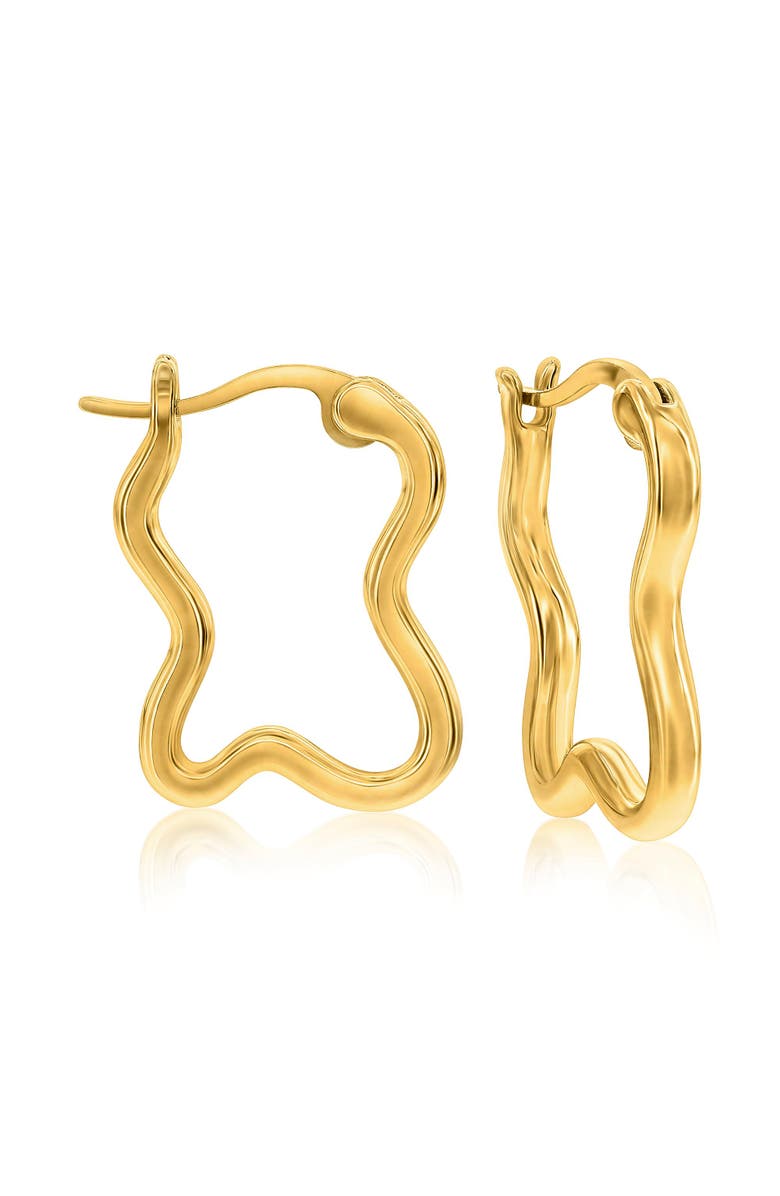 Donatello Gian Gold-Tone Wavy Hoop Earrings, Main, color, 
