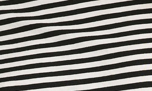 Madewell Stripe Ruched Crewneck Long Sleeve T-shirt In Black