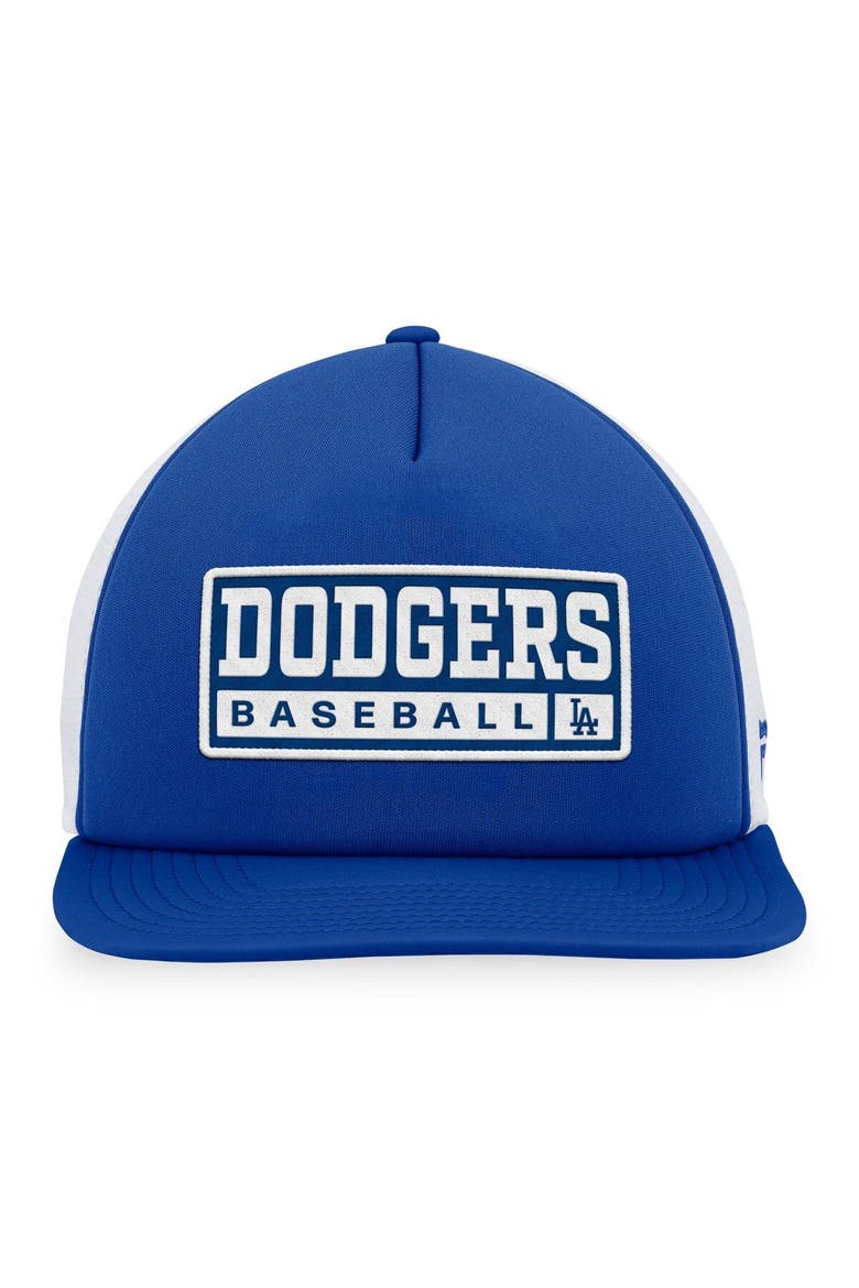 Men's Majestic Royal/White Los Angeles Dodgers Foam Trucker Snapback Hat, Alternate, color, Royal